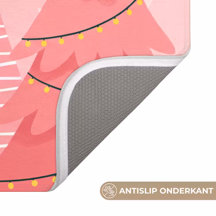 Badmat - Kerstbomen - Illustratie - Roze — 3