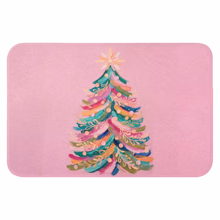 Badmat - Kerstboom - Abstract - Kleurrijk — 1