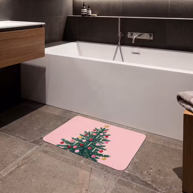 Badmat - Kerstboom - Kerst - Roze — 4
