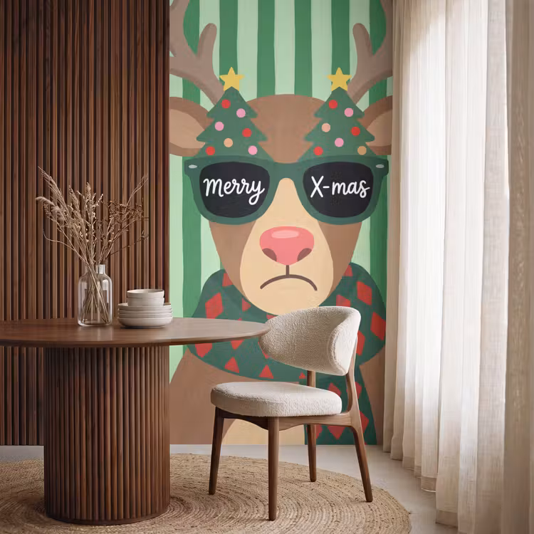 Behang - Rendier - Kerst - Illustratie — 4