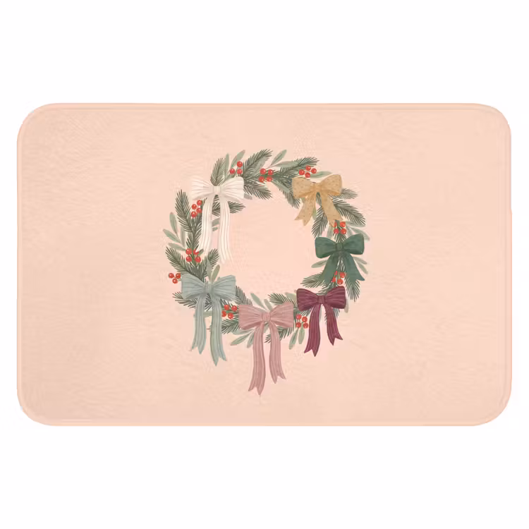 Badmat - Kerstkrans - Strikken - Kerst — 1