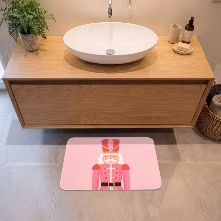 Badmat - Notenkraker roze illustratie — 2