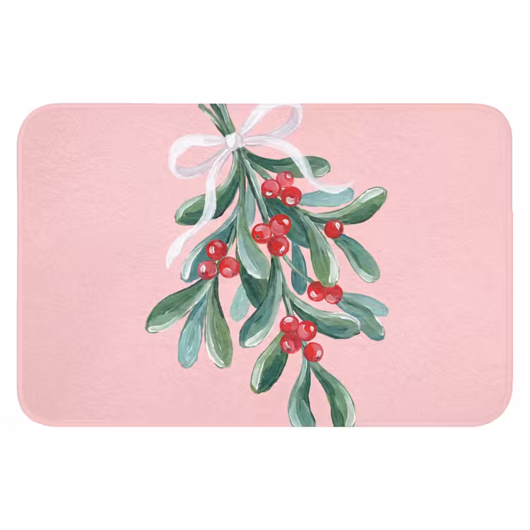 Badmat - Plant - Kerst - Roze — 1