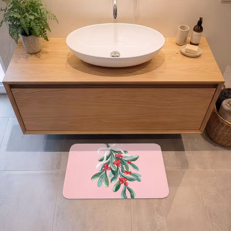 Badmat - Plant - Kerst - Roze — 2