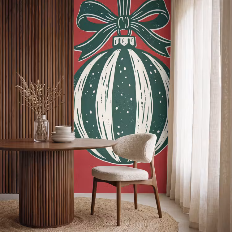 Behang - Kerstbal - Kerst - Rood — 4