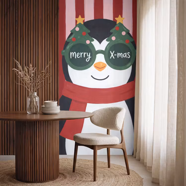 Behang - Pinguïn - Kerst - Illustratie — 4