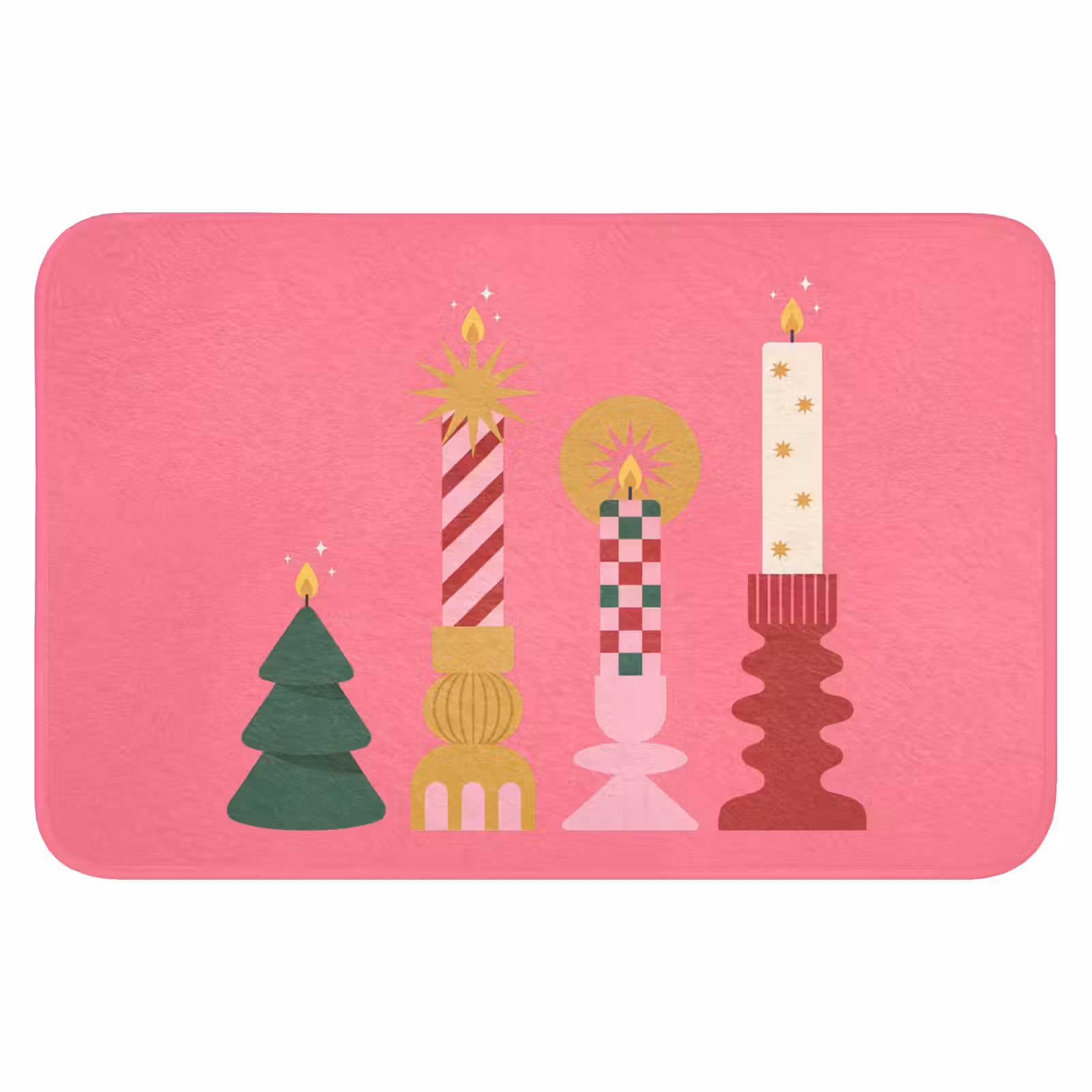 Badmat - Kaarsen - Feest - Roze — 1