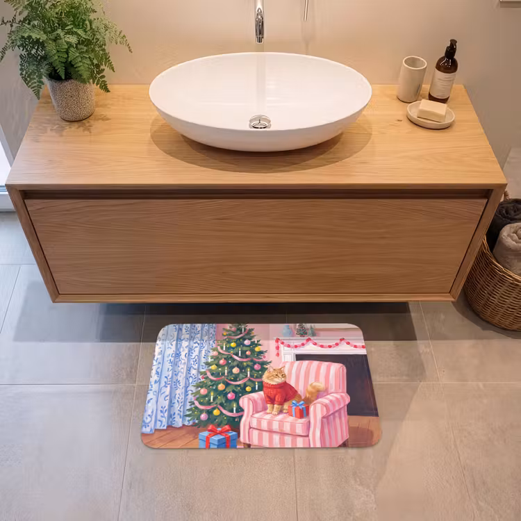 Badmat - Kat - Kerst - Interieur — 2