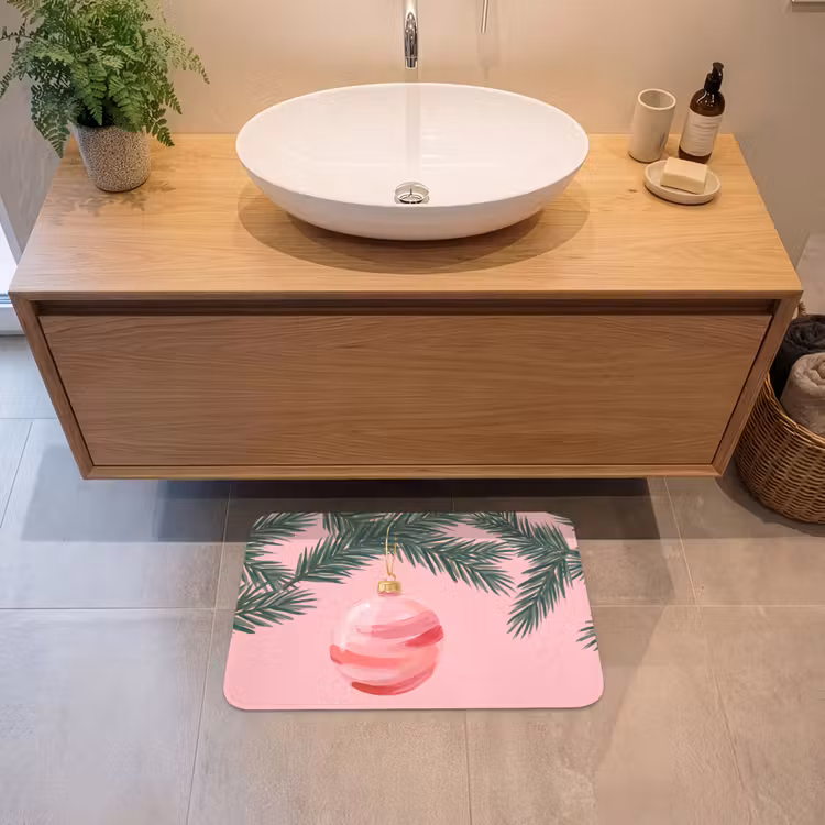 Badmat - Kerstbal - Roze - Kerst — 2