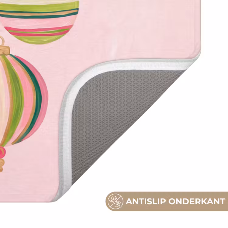 Badmat - Kerstversiering - Gestreept - Roze — 3