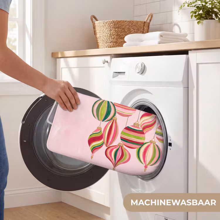 Badmat - Kerstversiering - Gestreept - Roze — 7