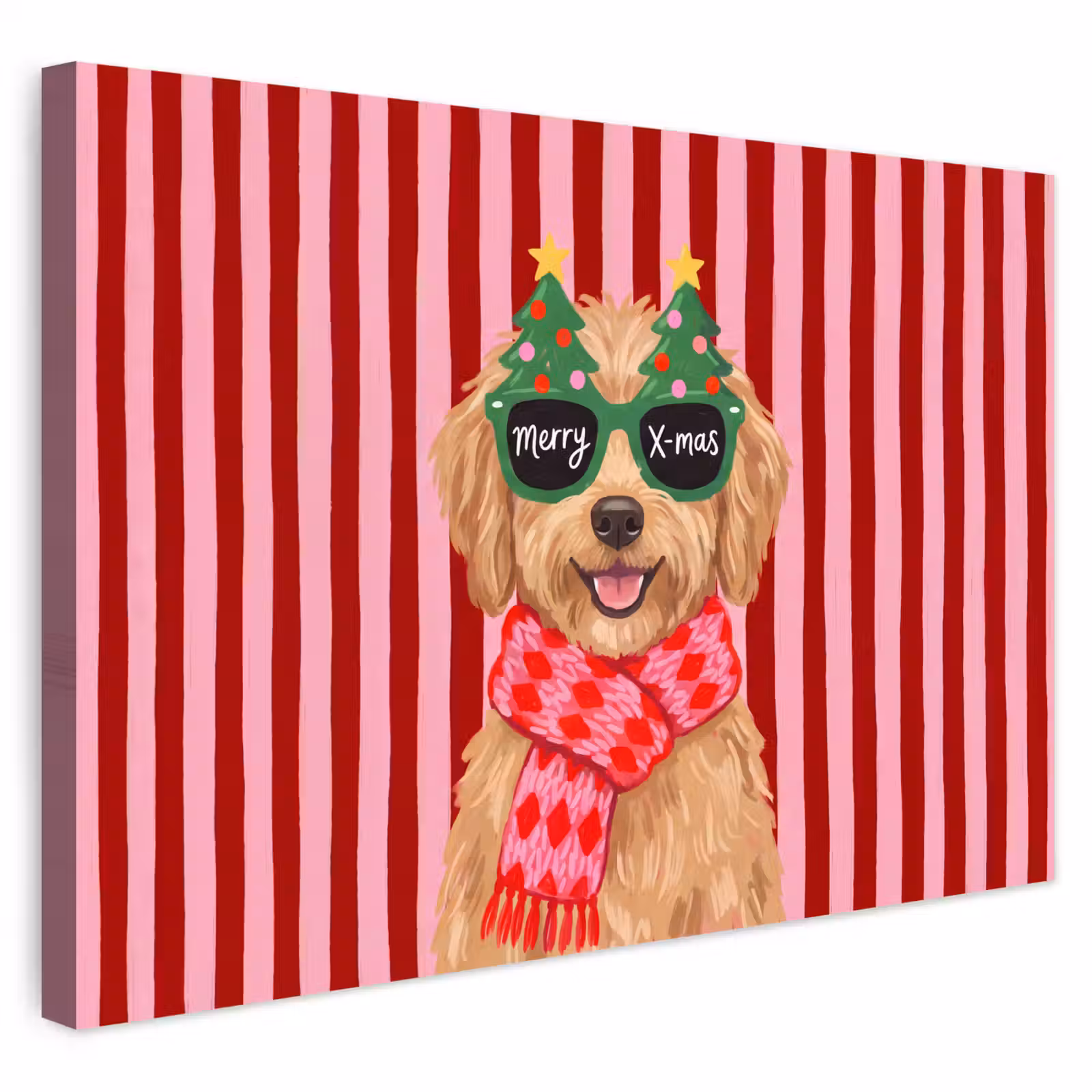 Buiten canvas - Hond - Kerst - Rood — 1