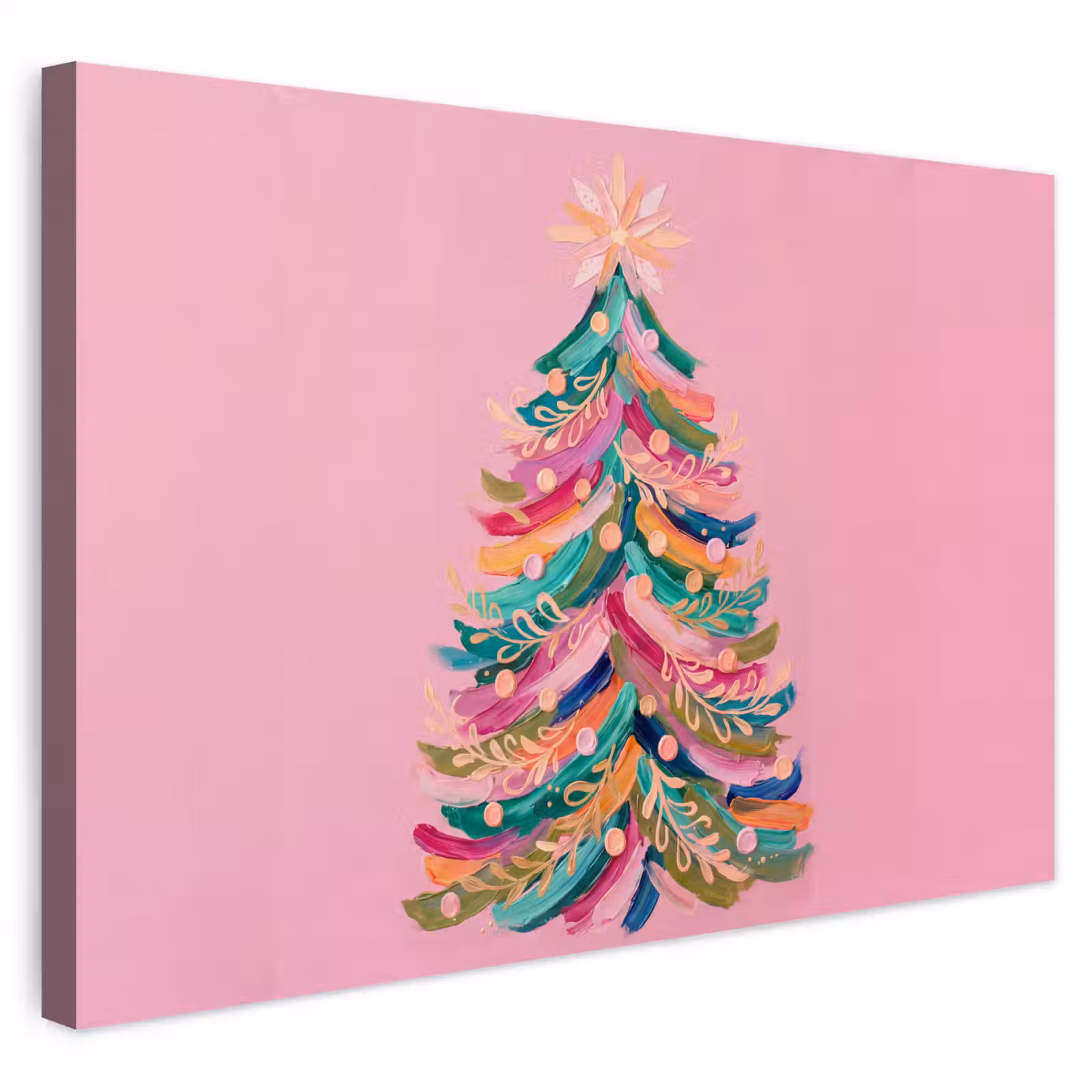 Buiten canvas - Kerstboom - Abstract - Kleurrijk — 1