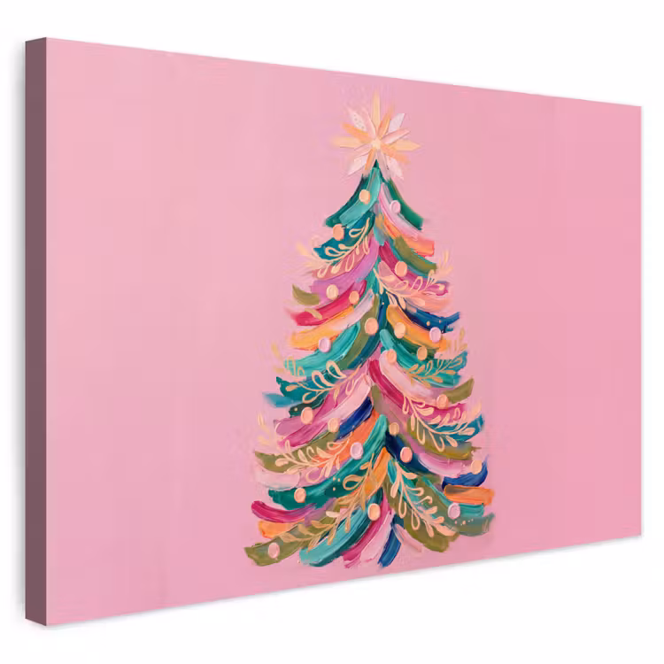 Buiten canvas - Kerstboom - Abstract - Kleurrijk — 1