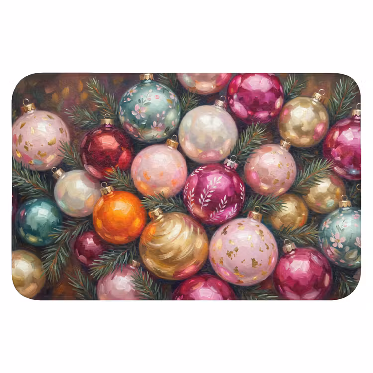 Badmat - Kerstballen - Kleurrijk - Feest — 1