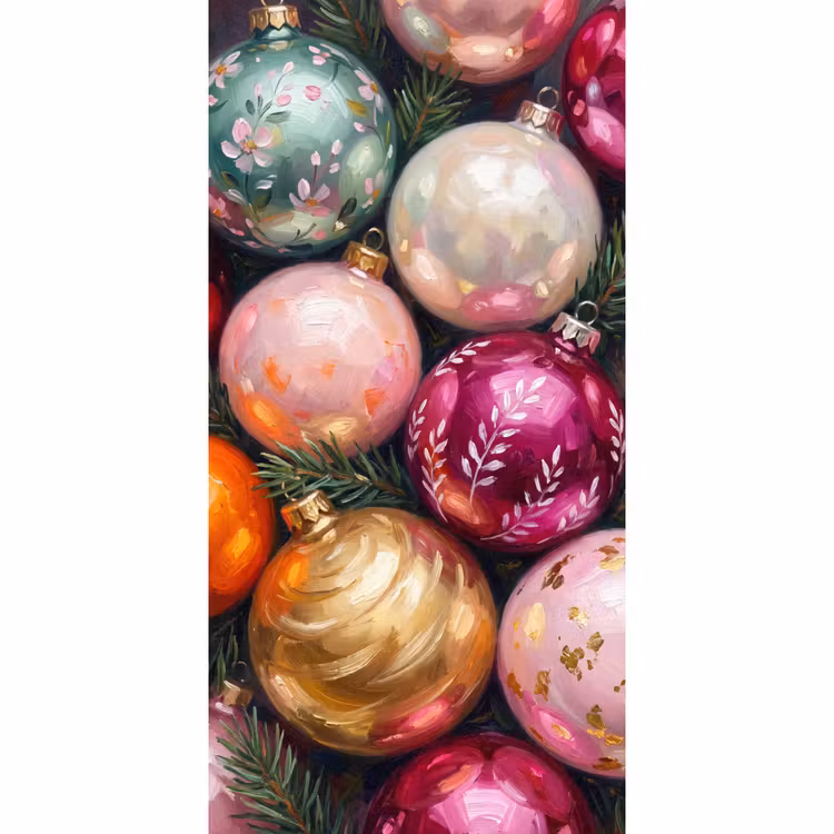 Behang - Kerstballen - Kleurrijk - Feest — 2