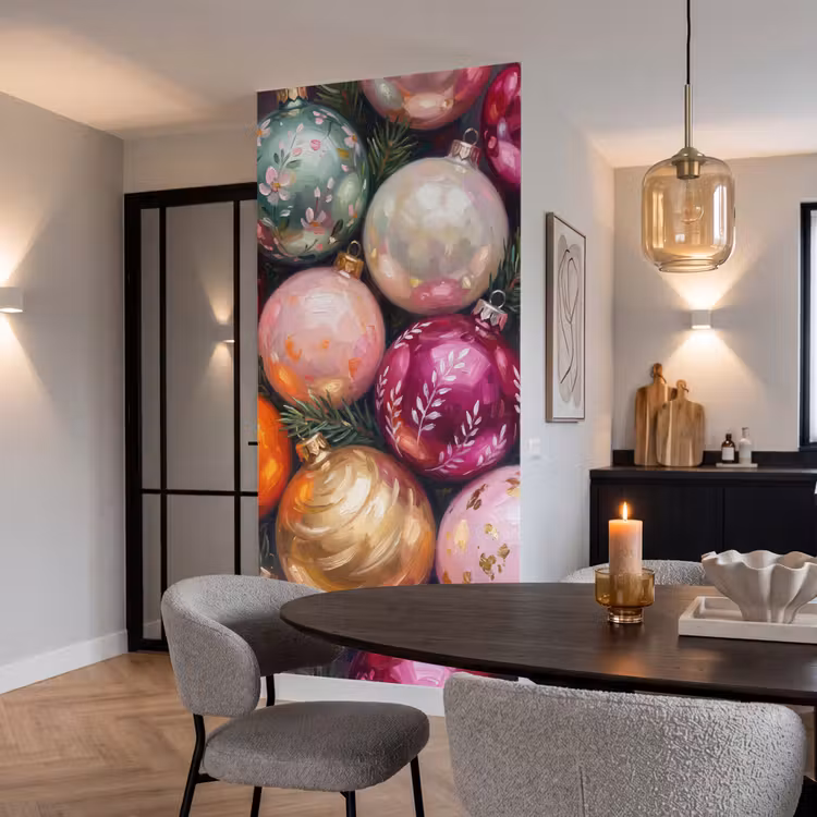 Behang - Kerstballen - Kleurrijk - Feest — 5