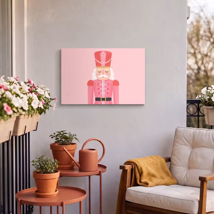 Buiten canvas - Notenkraker roze illustratie — 3