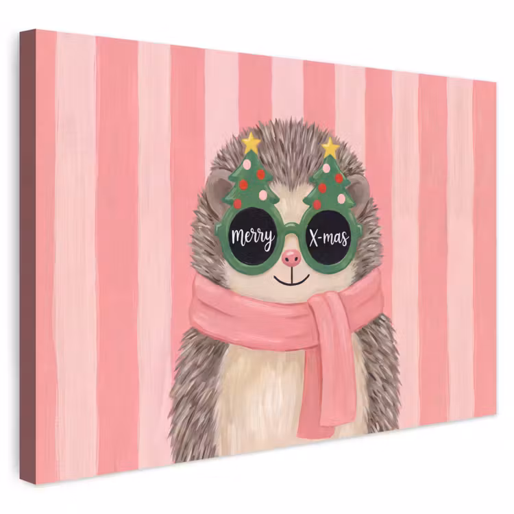 Buiten canvas - Egel - Kerst - Illustratie — 1