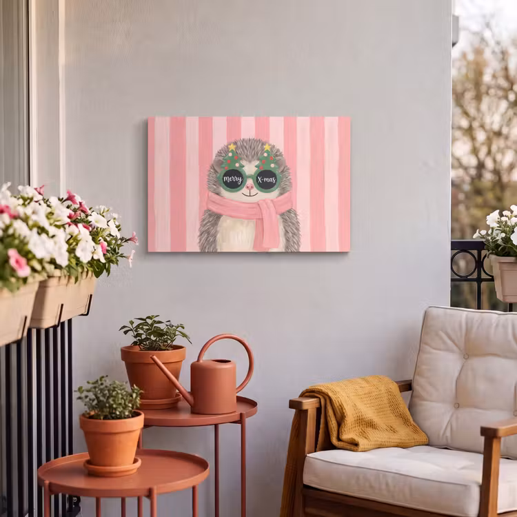 Buiten canvas - Egel - Kerst - Illustratie — 3