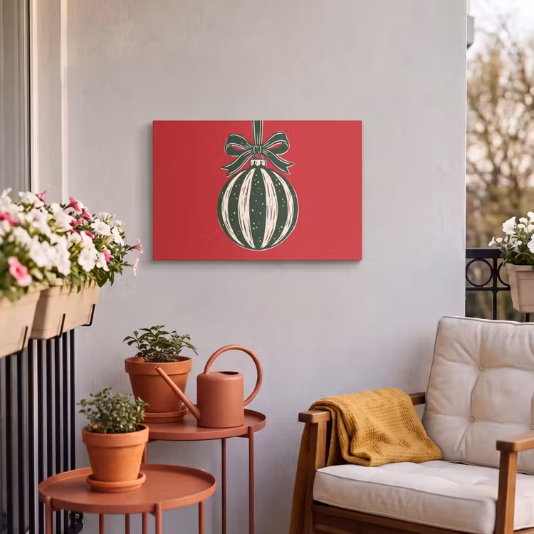 Buiten canvas - Kerstbal - Kerst - Rood — 3