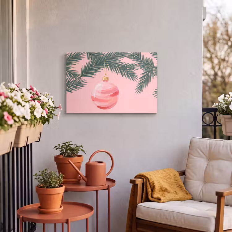 Buiten canvas - Kerstbal - Roze - Kerst — 3