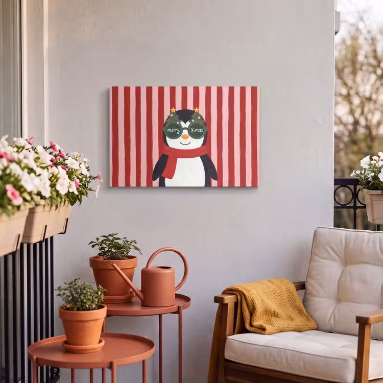 Buiten canvas - Pinguïn - Kerst - Illustratie — 3
