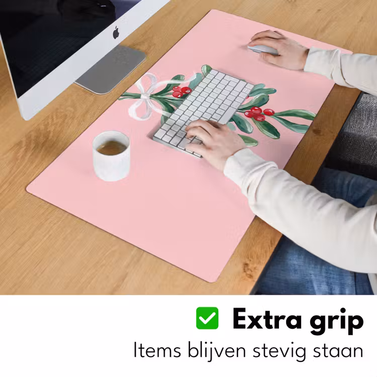 Bureau onderlegger - Plant - Kerst - Roze — 6