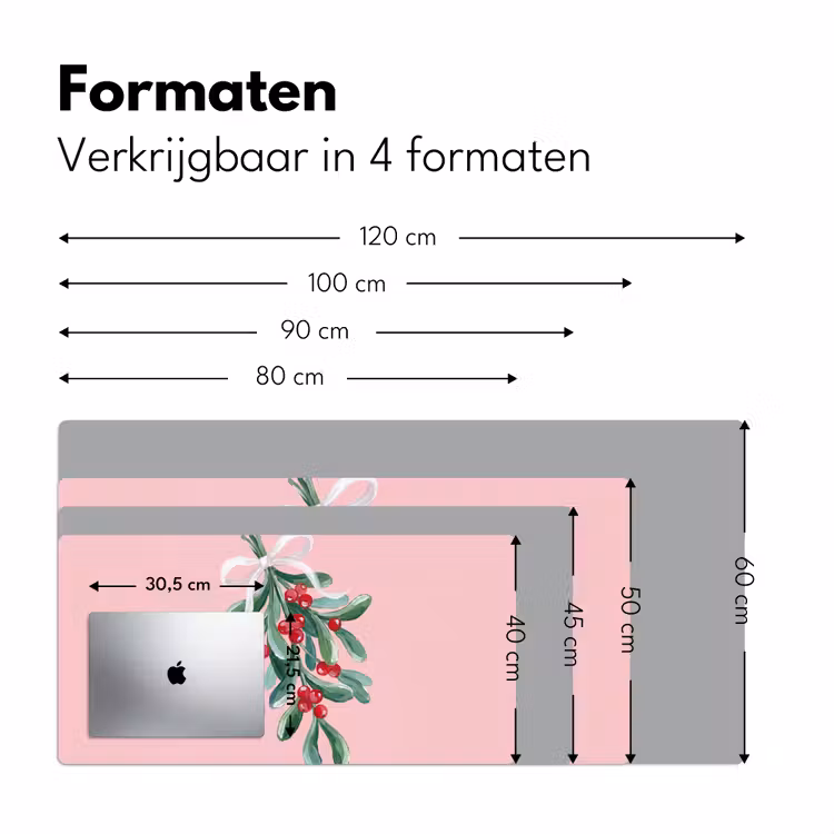 Bureau onderlegger - Plant - Kerst - Roze — 8