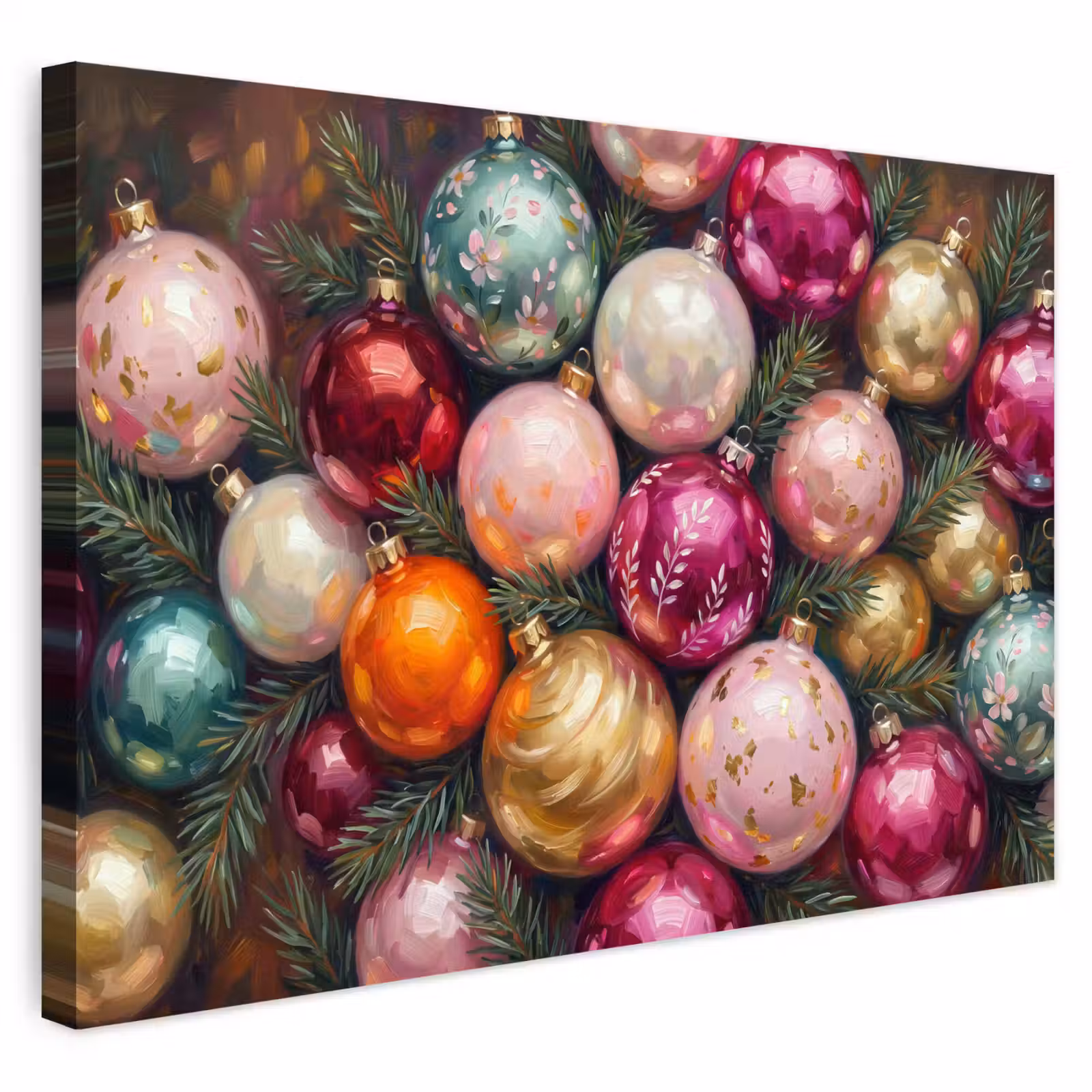 Buiten canvas - Kerstballen - Kleurrijk - Feest — 1