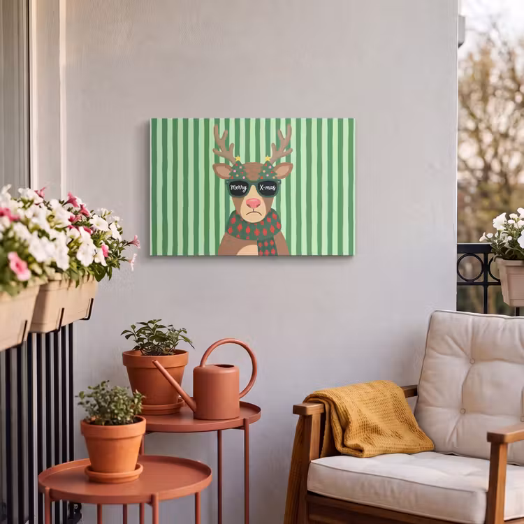 Buiten canvas - Rendier - Kerst - Illustratie — 3