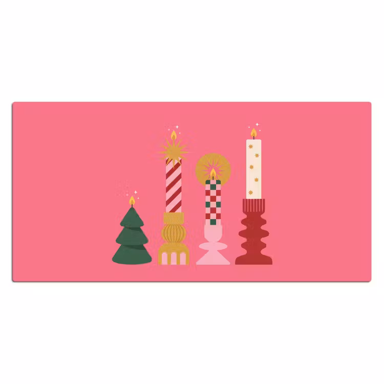 Bureau onderlegger - Kaarsen - Feest - Roze — 2