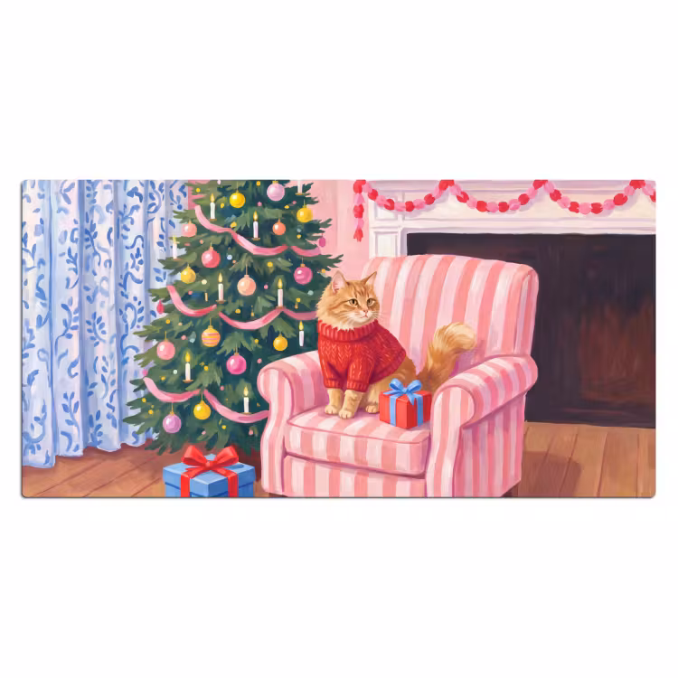 Bureau onderlegger - Kat - Kerst - Interieur — 2