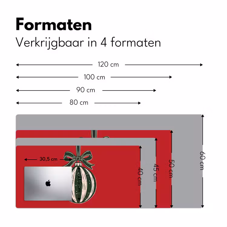 Bureau onderlegger - Kerstbal - Kerst - Rood — 8