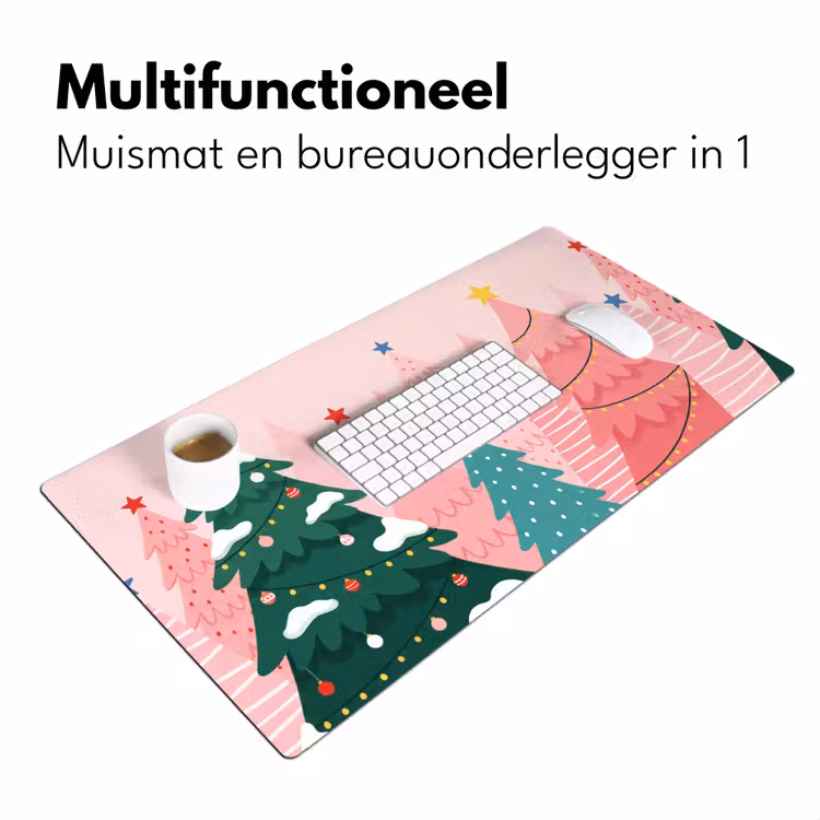 Bureau onderlegger - Kerstbomen - Illustratie - Roze — 7