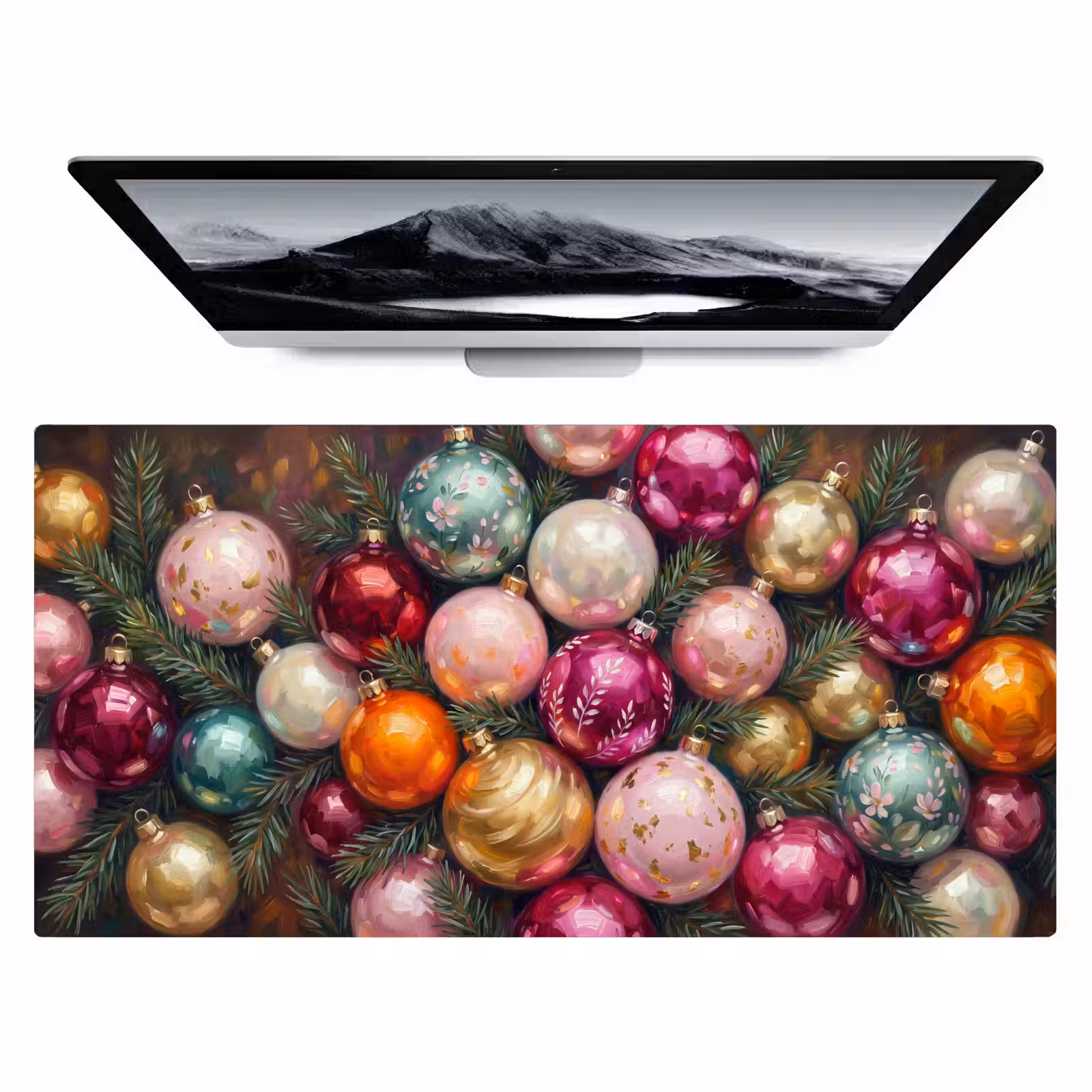 Bureau onderlegger - Kerstballen - Kleurrijk - Feest — 1