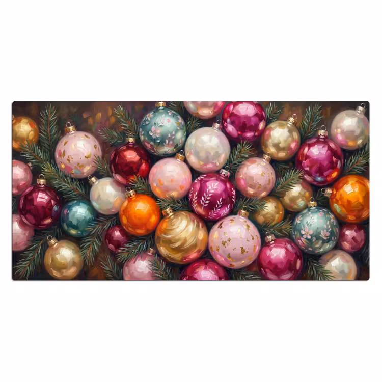 Bureau onderlegger - Kerstballen - Kleurrijk - Feest — 2