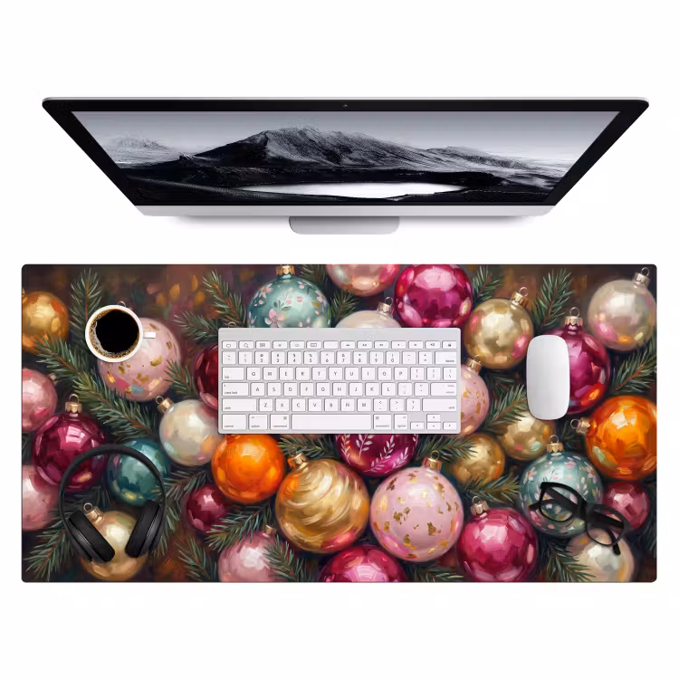 Bureau onderlegger - Kerstballen - Kleurrijk - Feest — 4