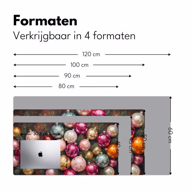 Bureau onderlegger - Kerstballen - Kleurrijk - Feest — 8