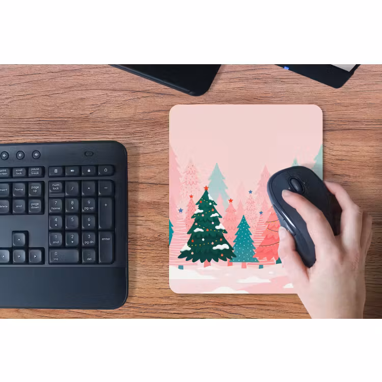 Muismat - Kerstbomen - Illustratie - Roze — 3