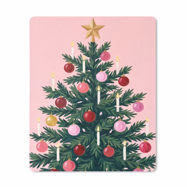 Muismat - Kerstboom - Kerst - Roze — 1