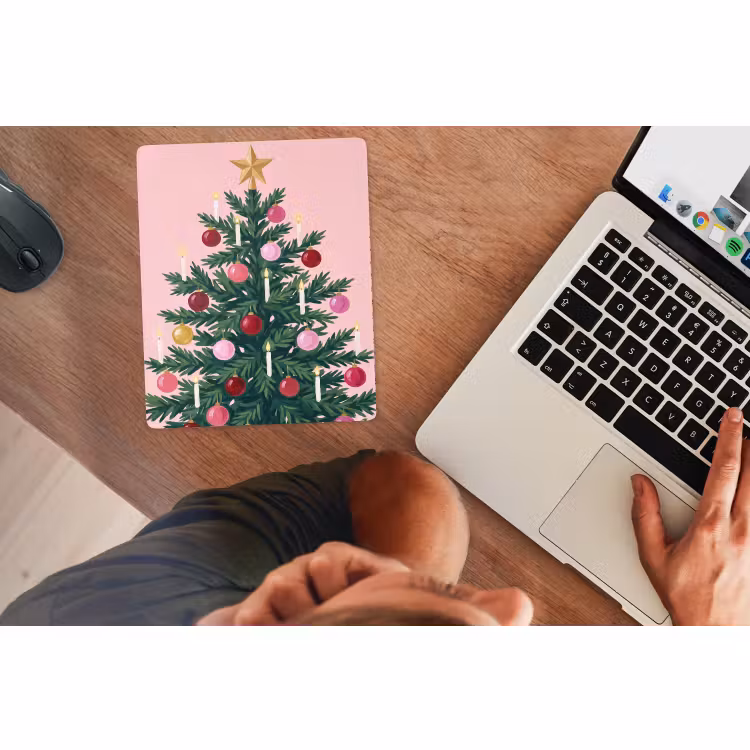 Muismat - Kerstboom - Kerst - Roze — 2