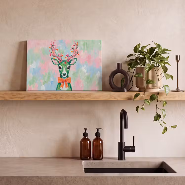 Canvas schilderij - Hert - Kerst - Dieren — 2