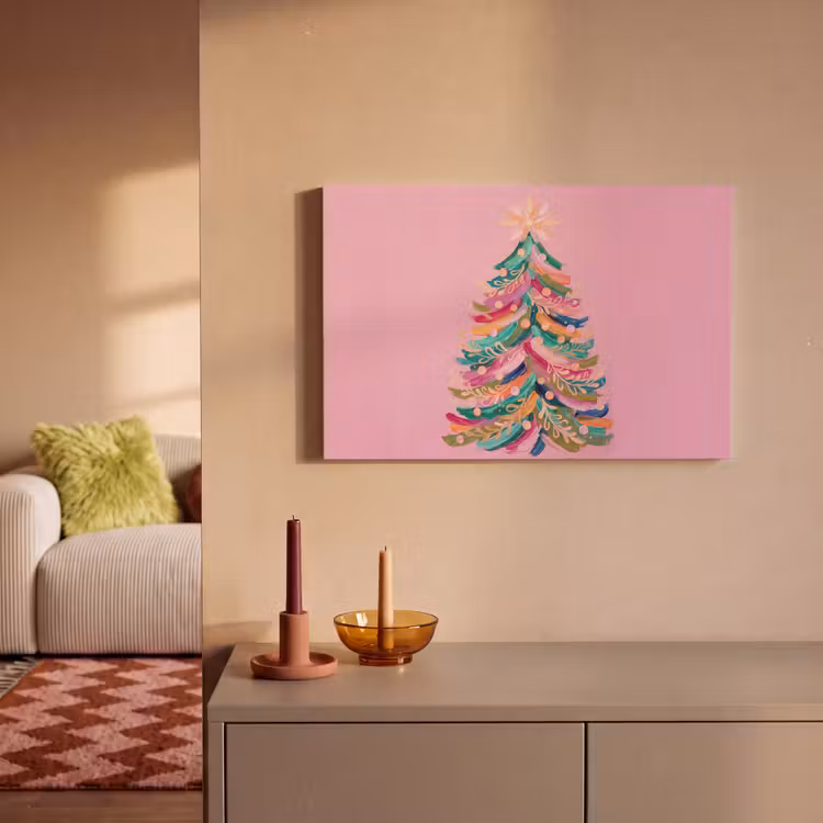 Canvas schilderij - Kerstboom - Abstract - Kleurrijk — 1
