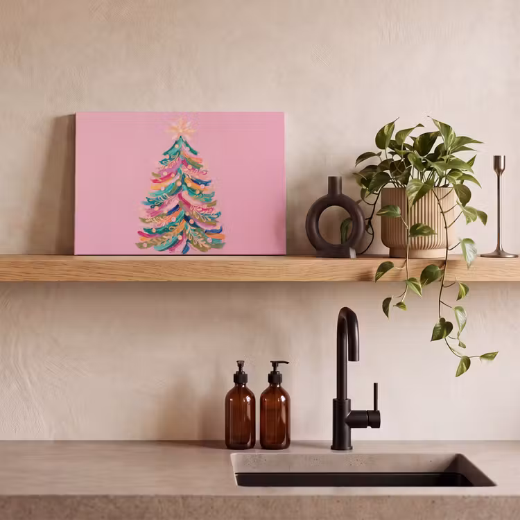 Canvas schilderij - Kerstboom - Abstract - Kleurrijk — 2