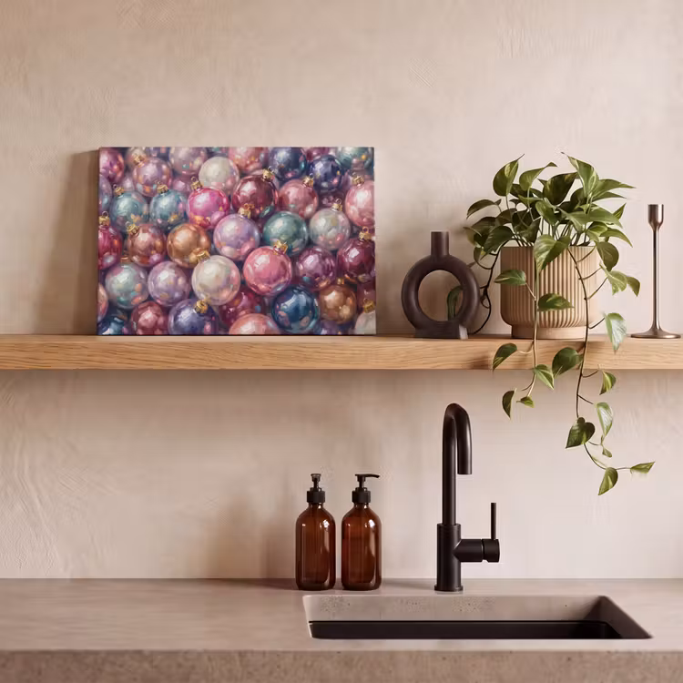 Canvas schilderij - Kerstdecoratie - Kleurrijk - Feest — 2