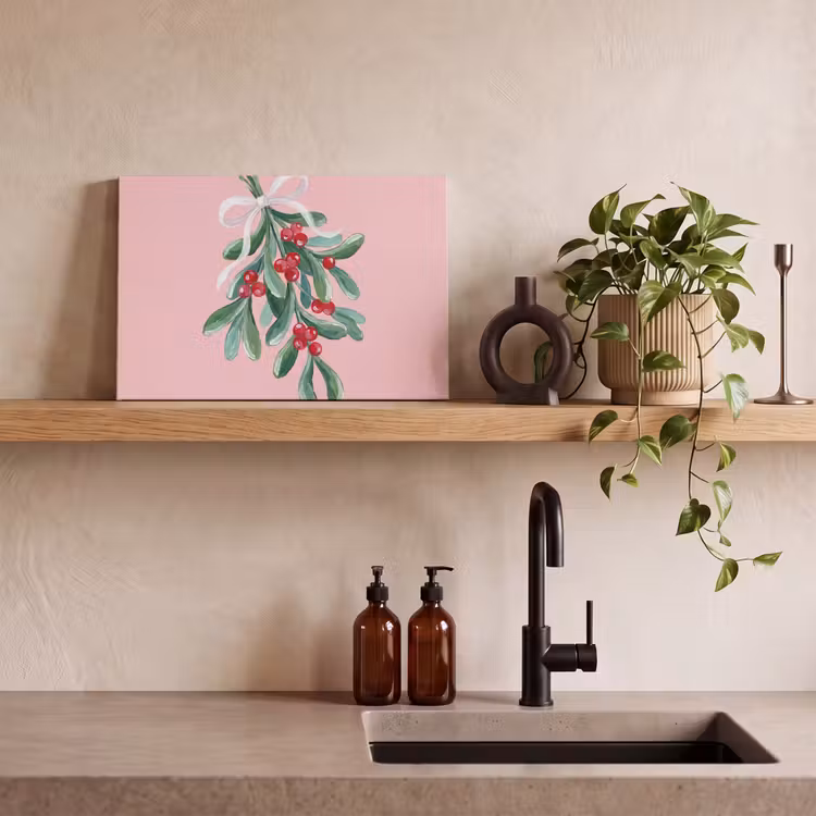 Canvas schilderij - Plant - Kerst - Roze — 2