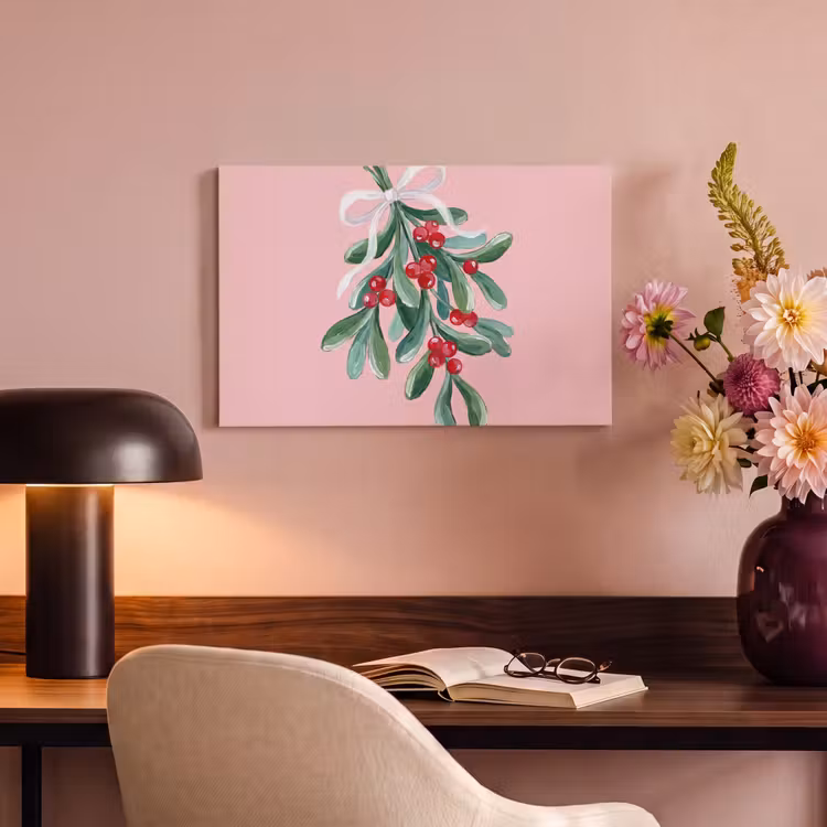 Canvas schilderij - Plant - Kerst - Roze — 3