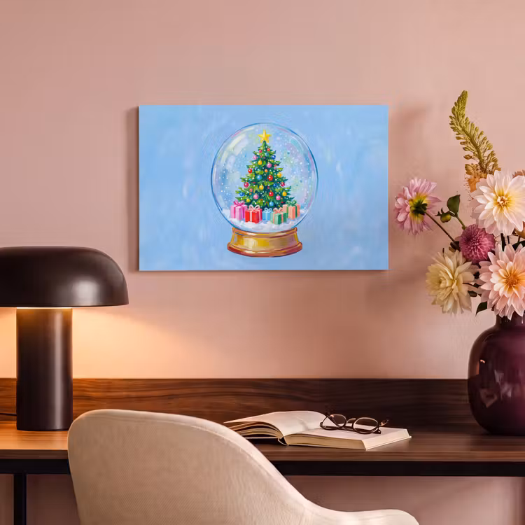 Canvas schilderij - Sneeuwbol - Kerst - Cadeaus — 3