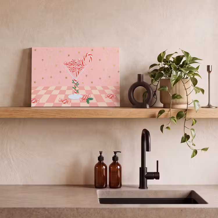 Canvas schilderij - Snoep - Glas - Roze — 2